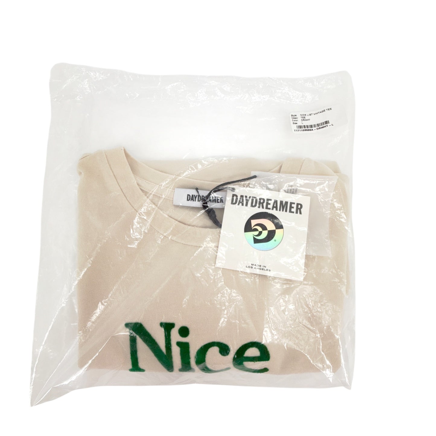 DAYDREAMER Nice List Vintage Tee in Dirty White L