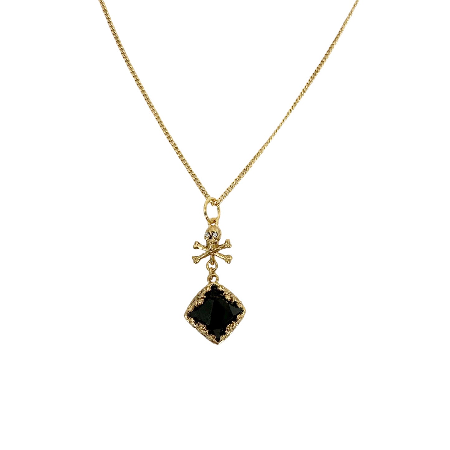 VIRGINS SAINTS & ANGELS VSA Skull Treasure Charm Necklace in Gold