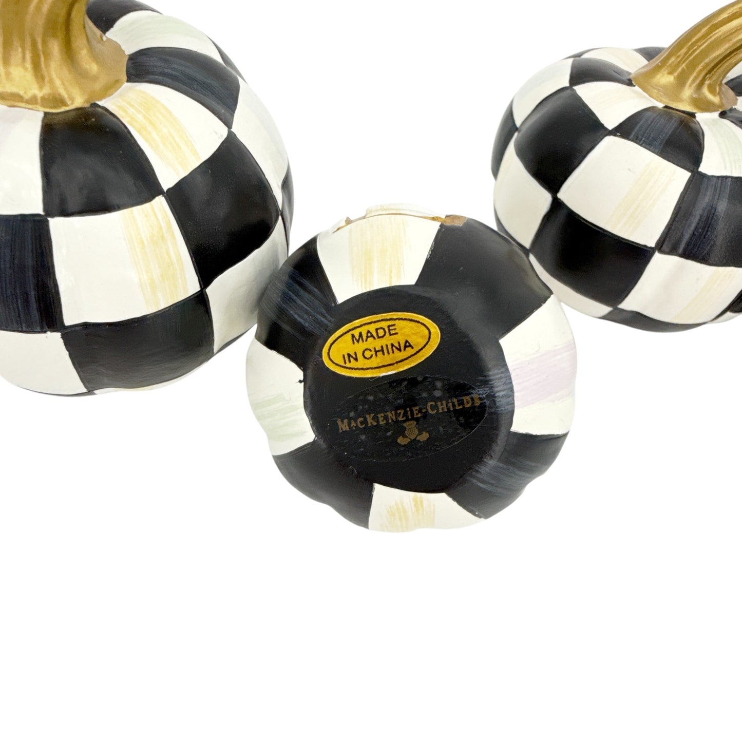 MACKENZIE-CHILDS "BEWARE" Pumpkin Set