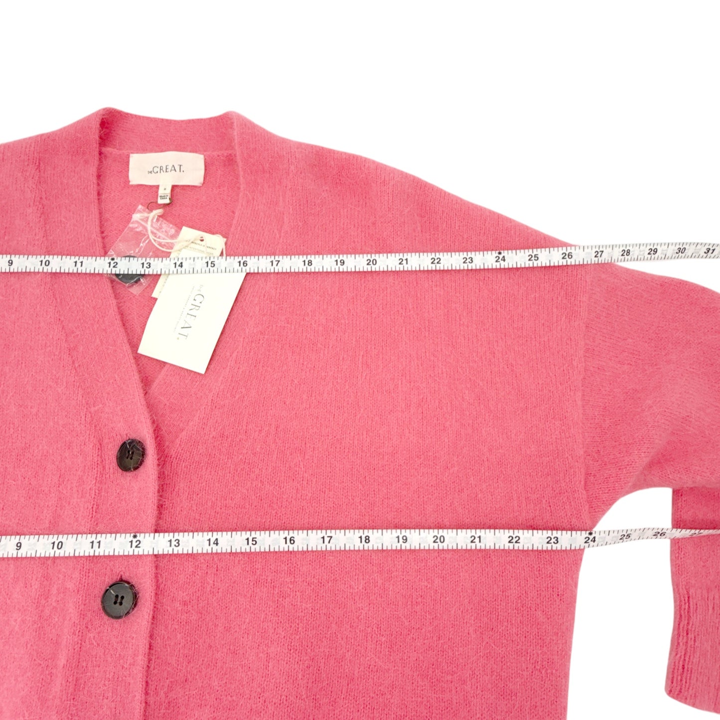 THE GREAT. The Fluffy Slouch Cardigan in Cherry Blossom 0|XS