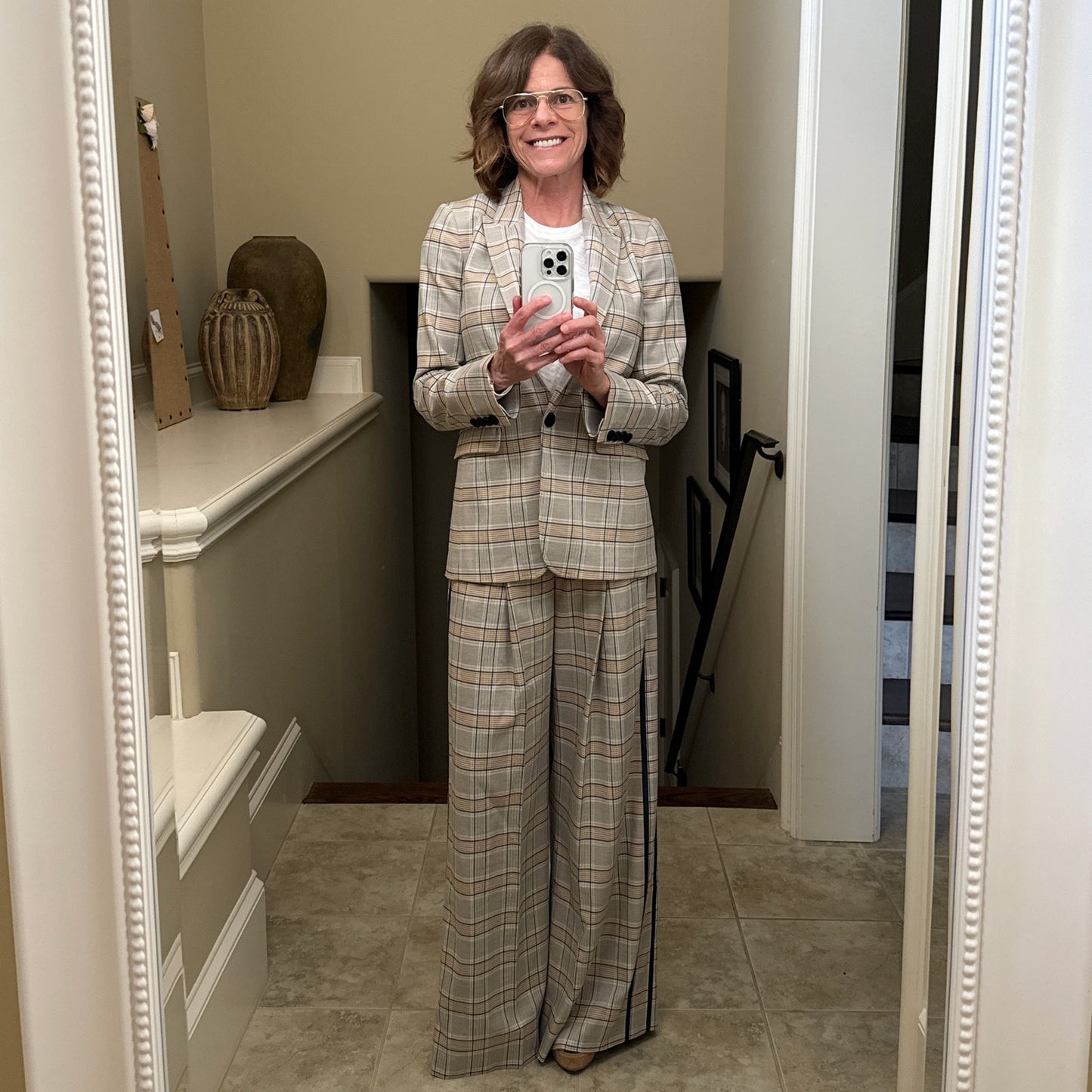 ME+EM Statement Check Boyfriend Blazer UK6|US2