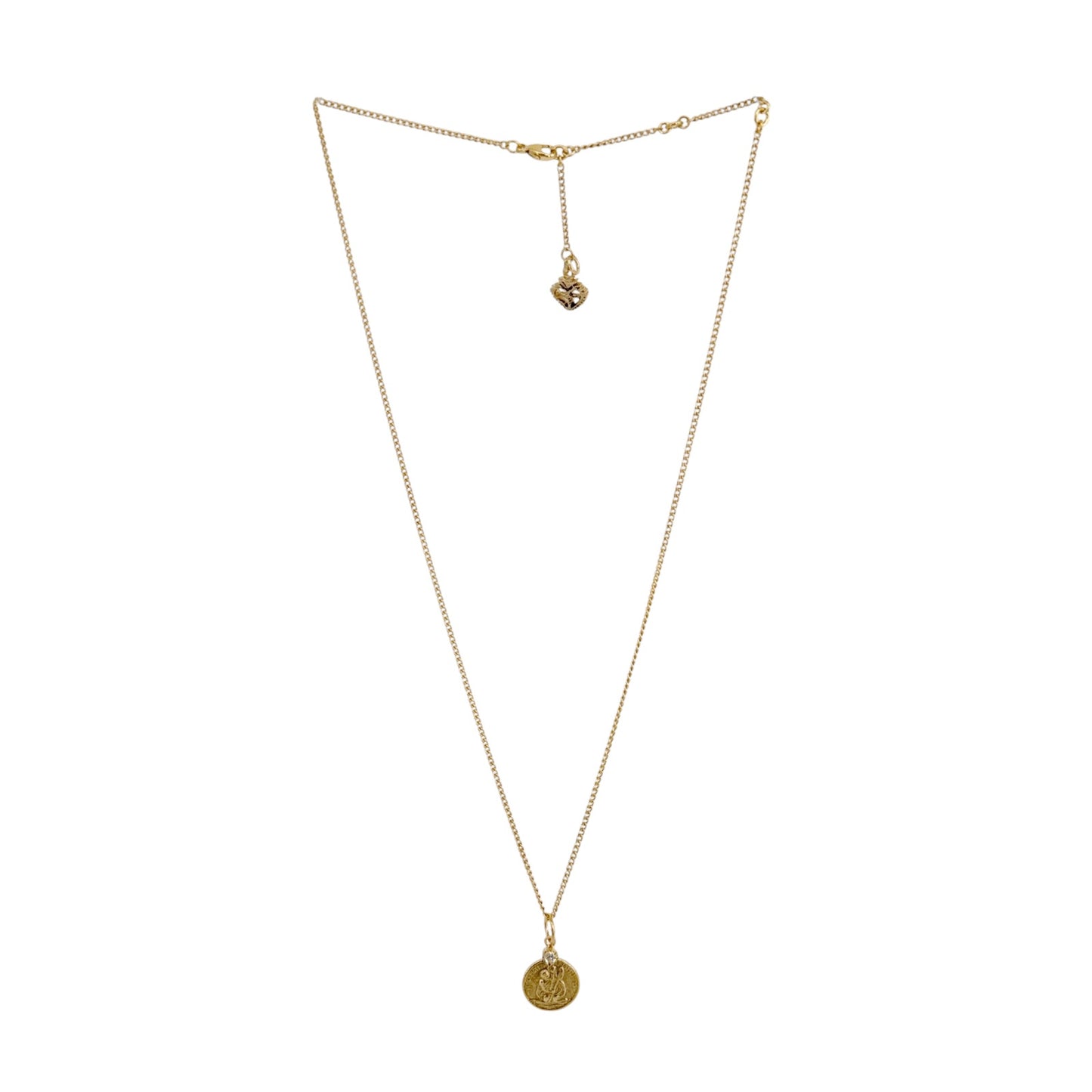 VIRGINS SAINTS & ANGELS VSA Saint Christopher Charm Necklace in Gold