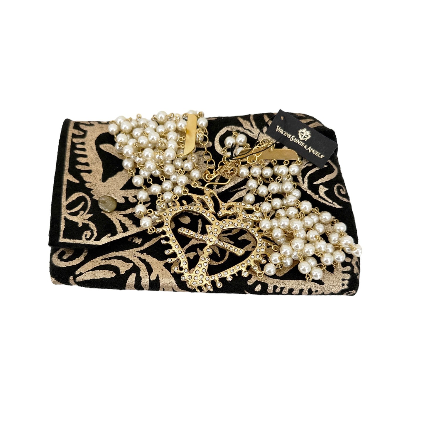 VIRGINS SAINTS & ANGELS VSA La Queen Collar in Cream Pearl & Gold
