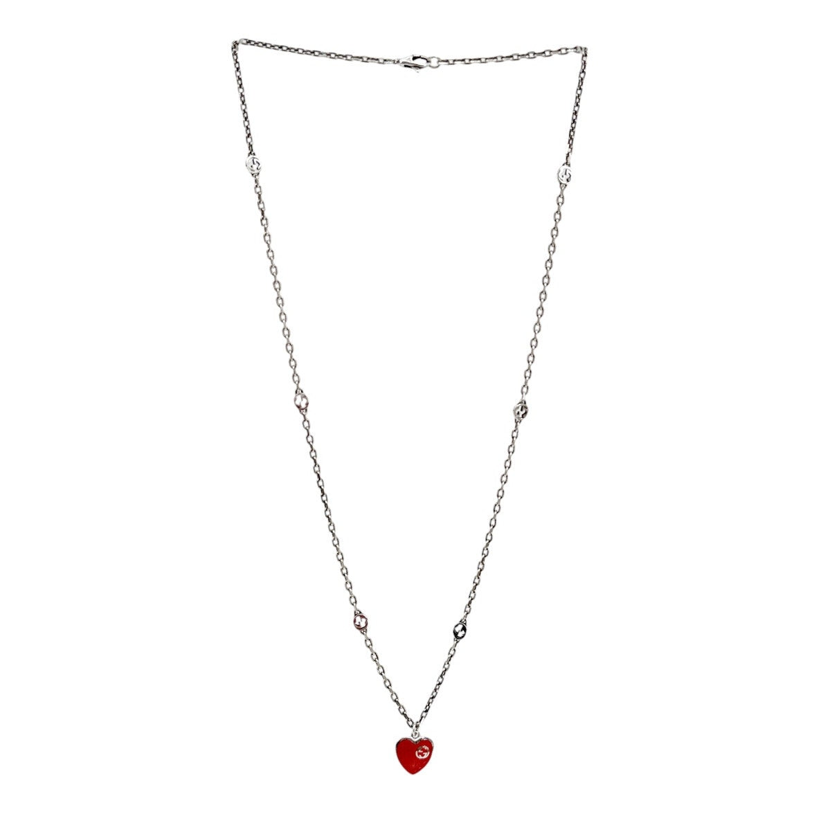 GUCCI Heart Necklace with Interlocking G