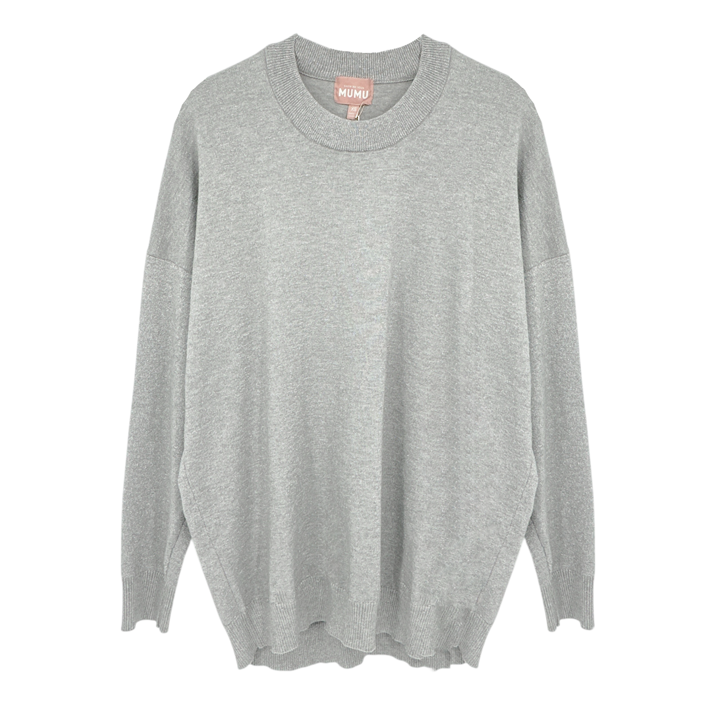 SHOW ME YOUR MUMU Classic Crewneck Sweater Silver Metallic XS