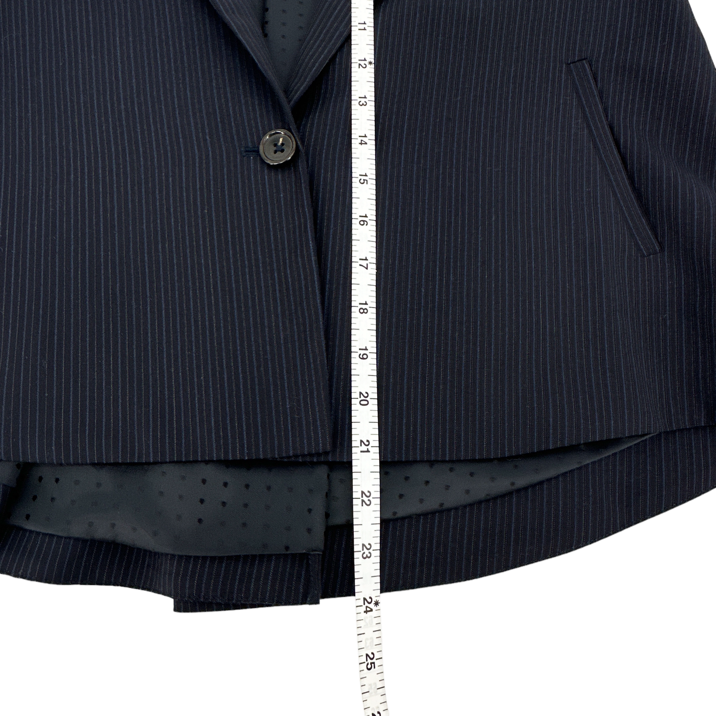 THE GREAT. The Swing Blazer in Navy Stripe 0|XS