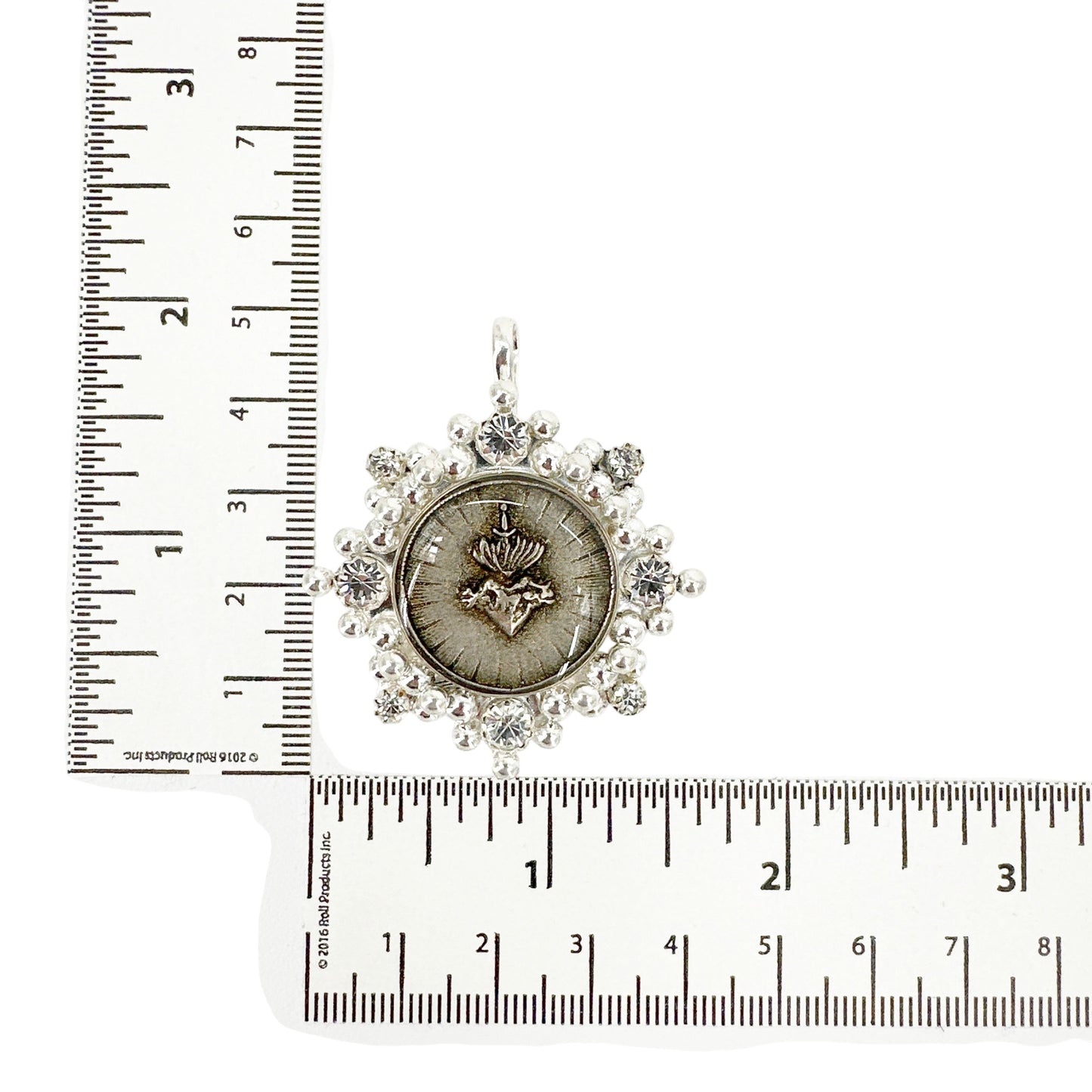 VIRGINS SAINTS & ANGELS VSA Cloister Sacred Heart Medallion in Silver