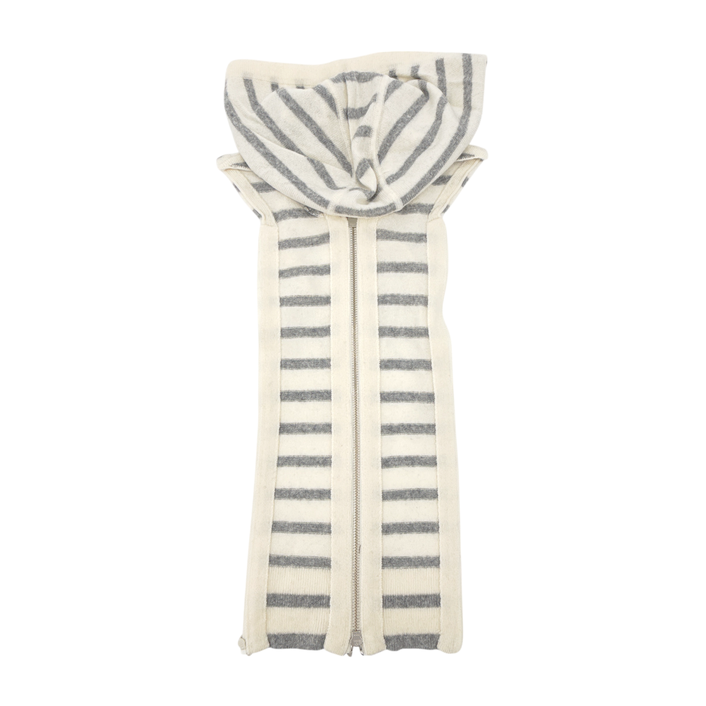 VERONICA BEARD Cashmere Hoodie Dickey in Ivory & Heather Grey