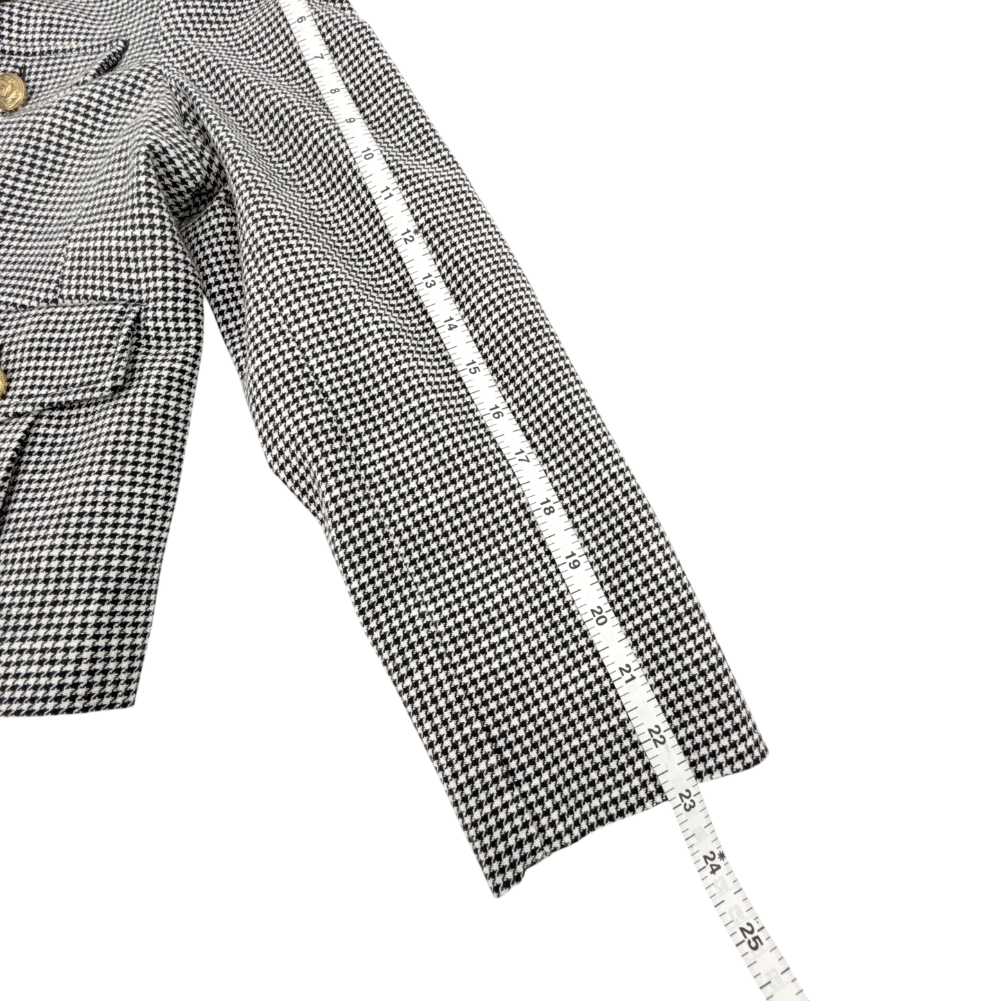 ME+EM Bracelet Sleeve Houndstooth Crop Jacket 8|M