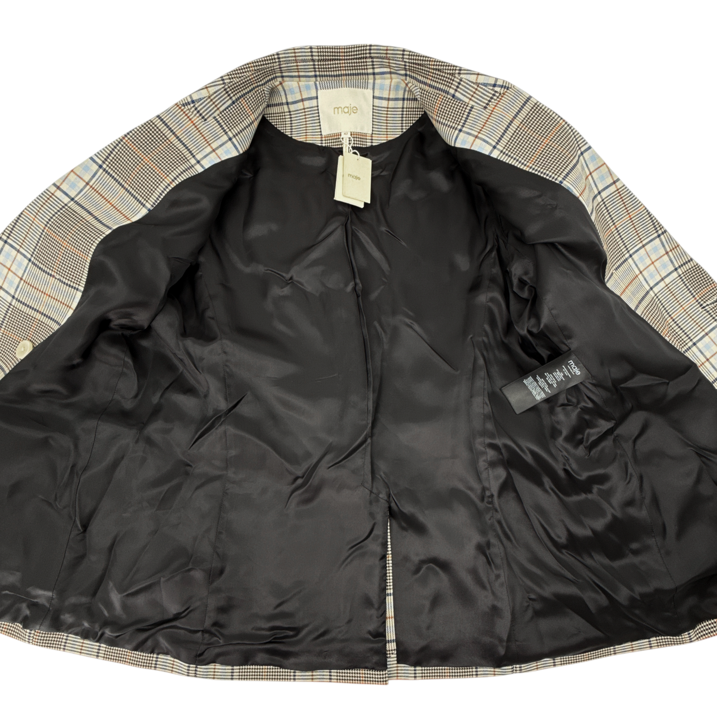 MAJE Vika Plaid Button Blazer FR|EU 42|XL