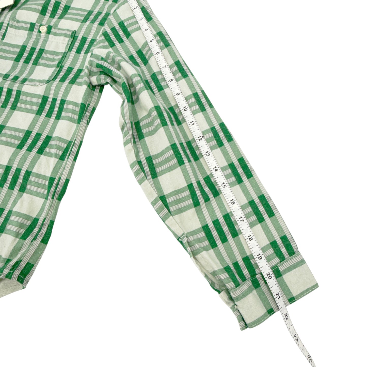 THE GREAT. The Harbor Shirt in Bright Green Pioneer Plaid 0|XS