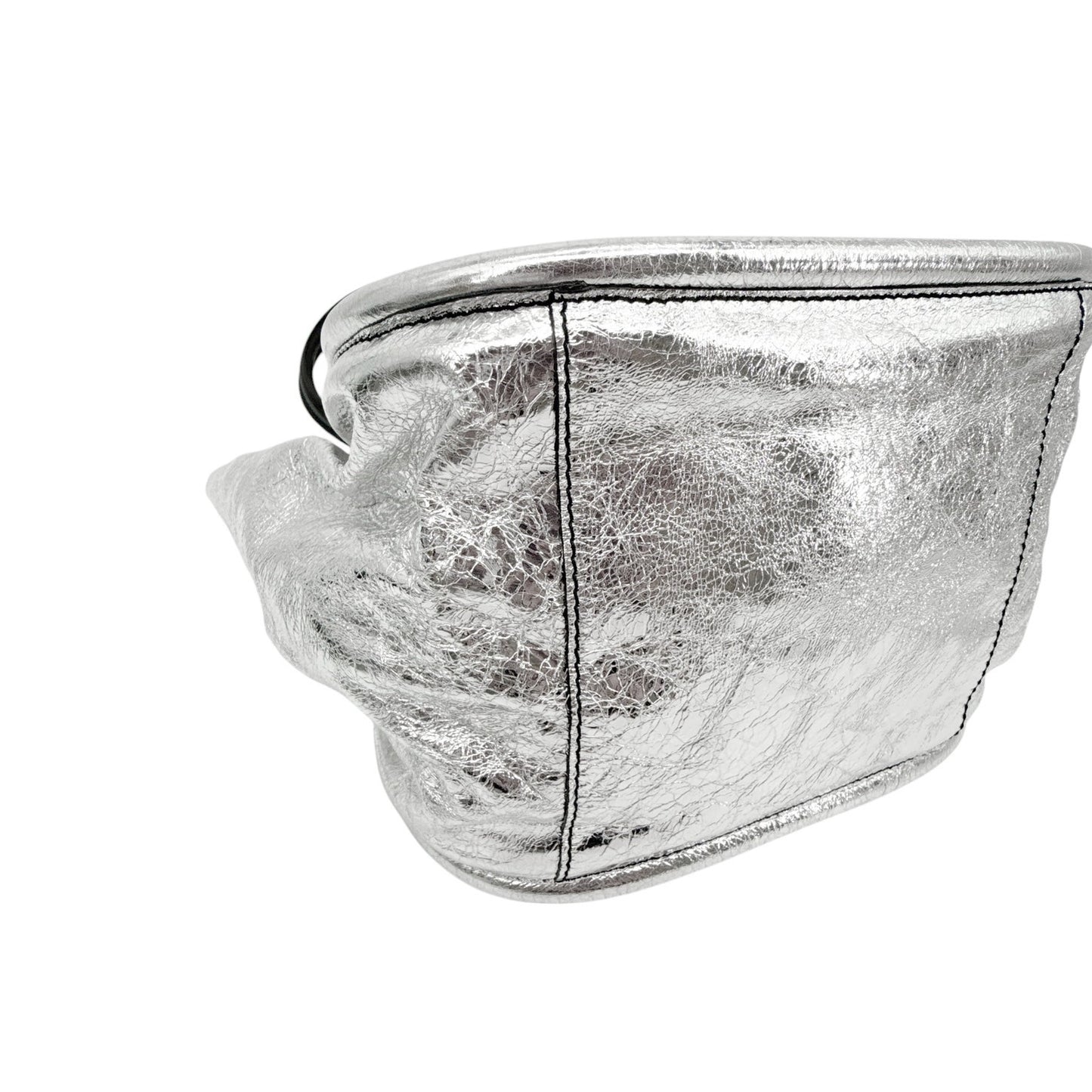 PROENZA SCHOULER Large Ruched Tote in Metallic Crinkled Leather