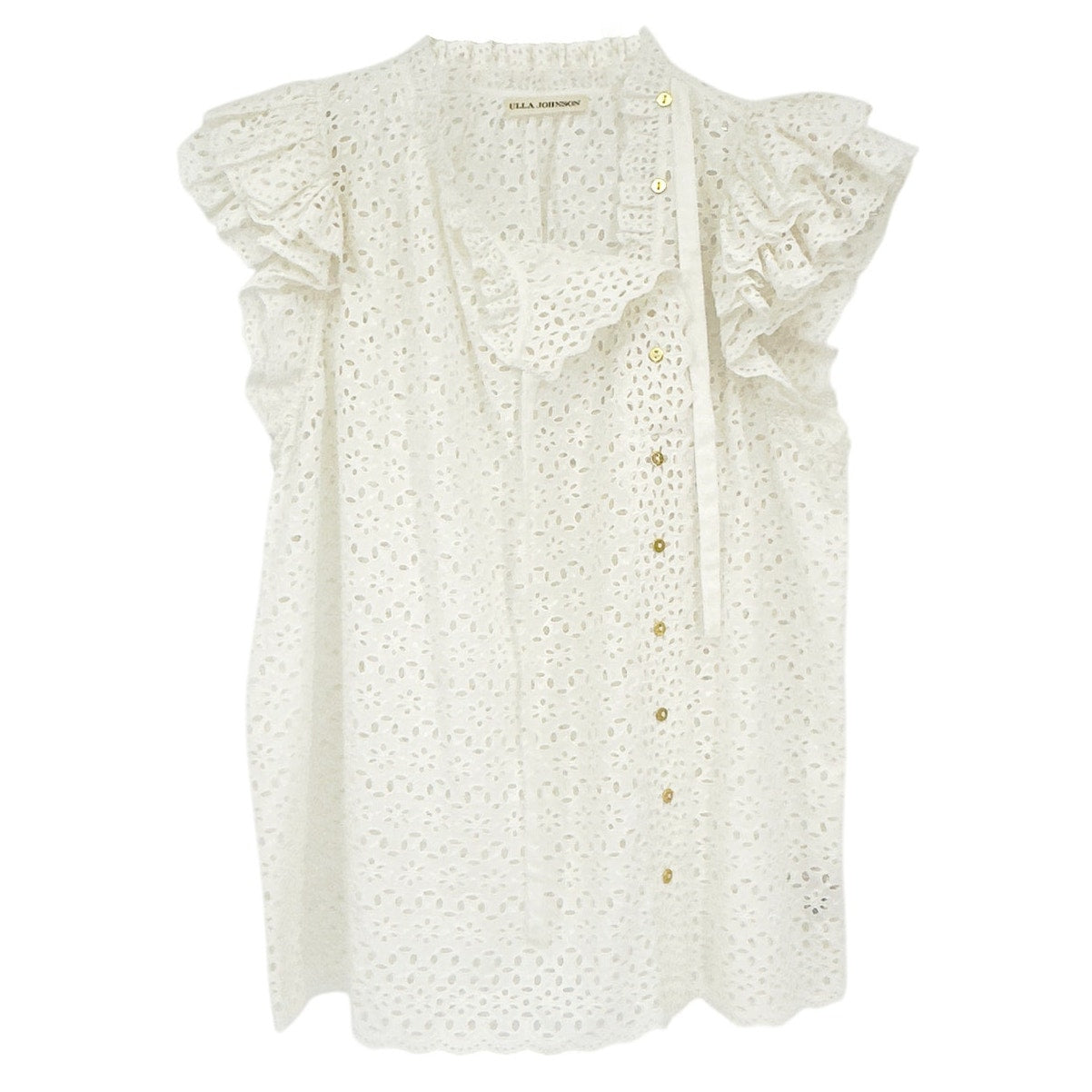 ULLA JOHNSON Grace Ruffle Sleeve Top 4|S