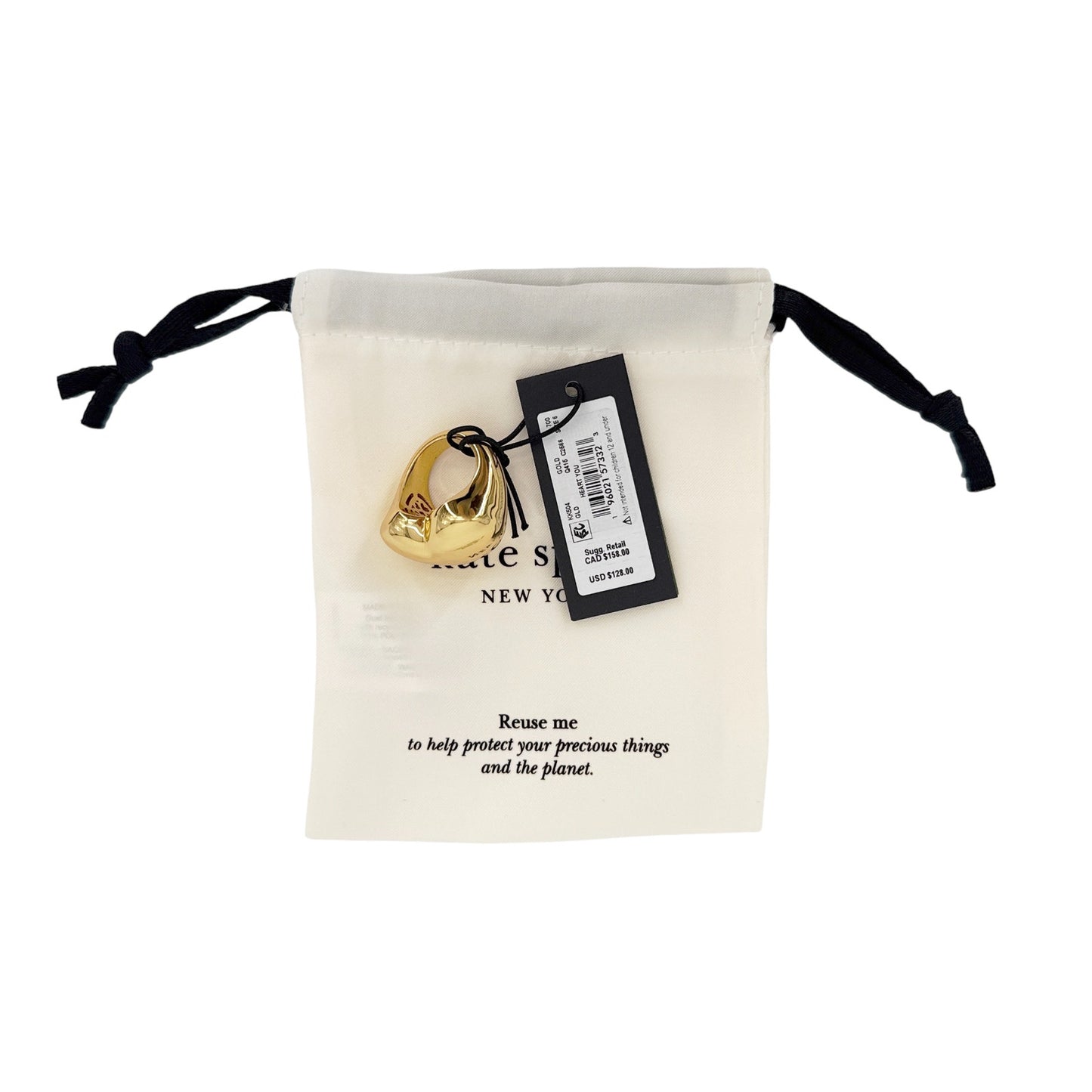 KATE SPADE Heart You Statement Ring in Gold 6