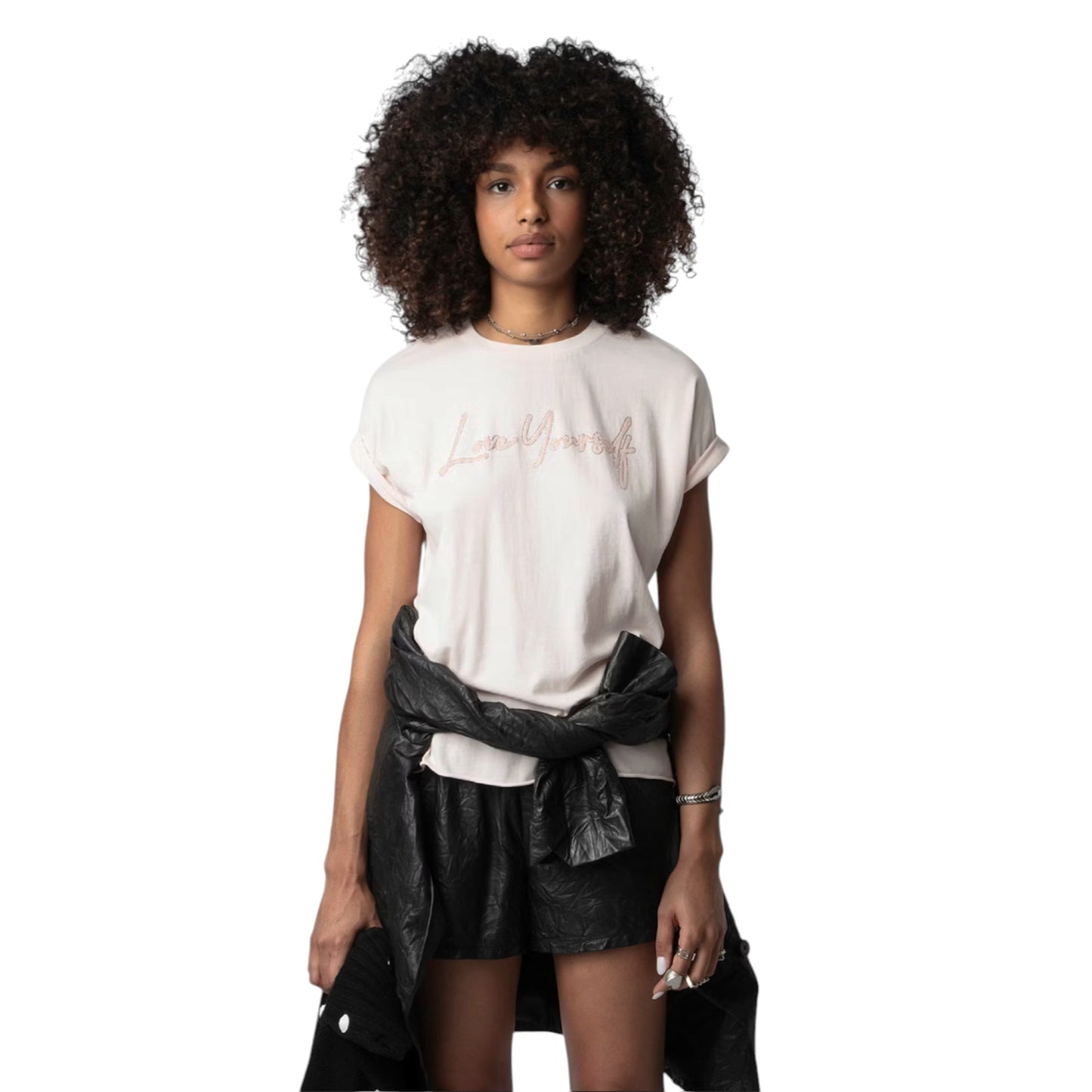 ZADIG & VOLTAIRE Tommer Love Yourself Diamanté T-shirt S
