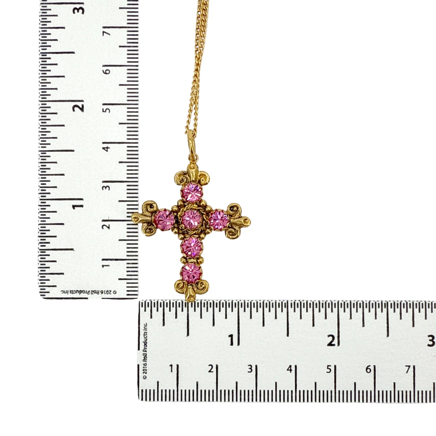 VIRGINS SAINTS & ANGELS VSA Addie Charm Necklace Gold & Pink