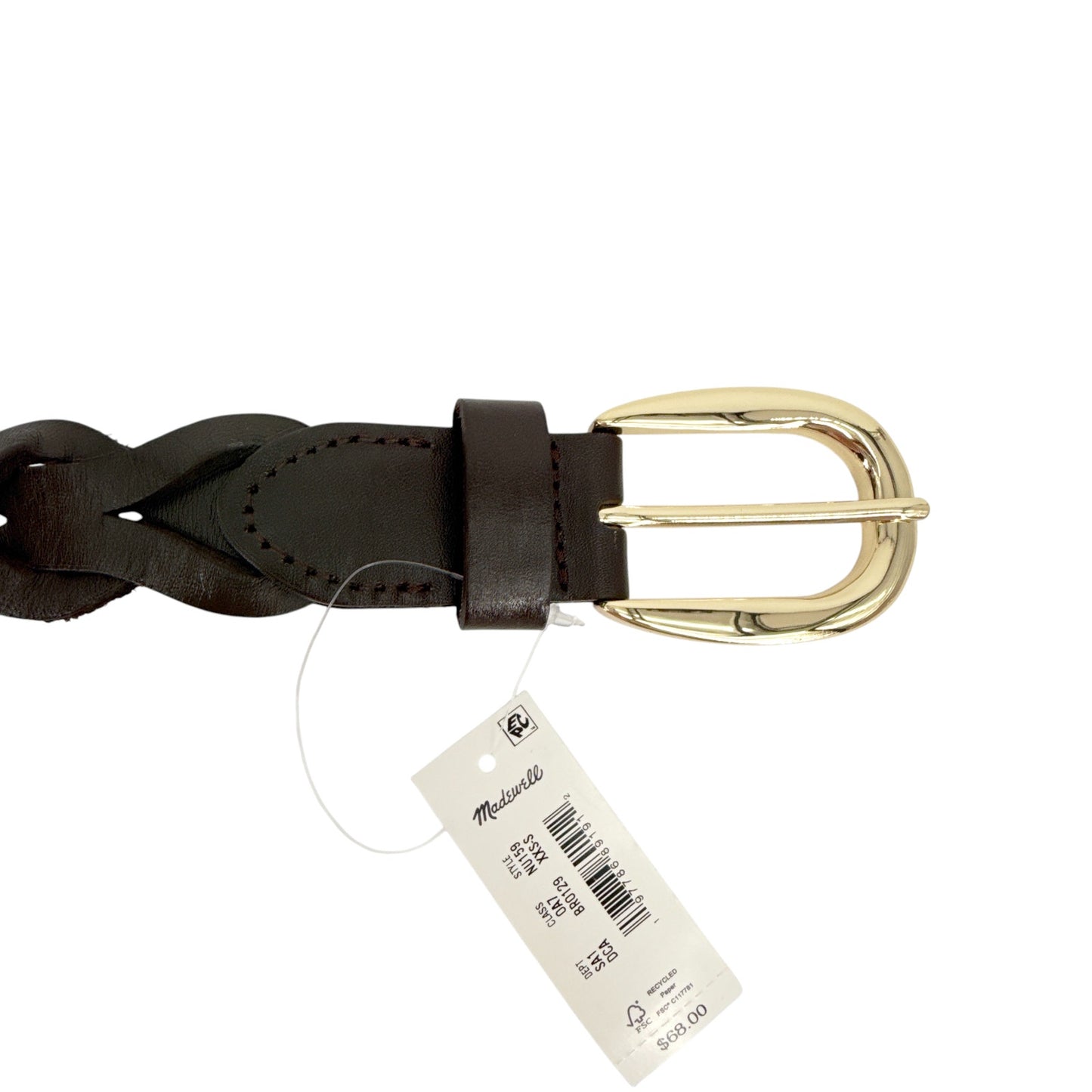 MADEWELL Braided Belt in Dark Carob XXS-S