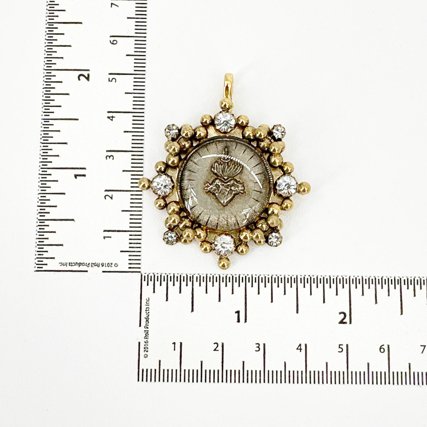 VIRGINS SAINTS & ANGELS VSA Cloister Sacred Heart Medallion in Gold