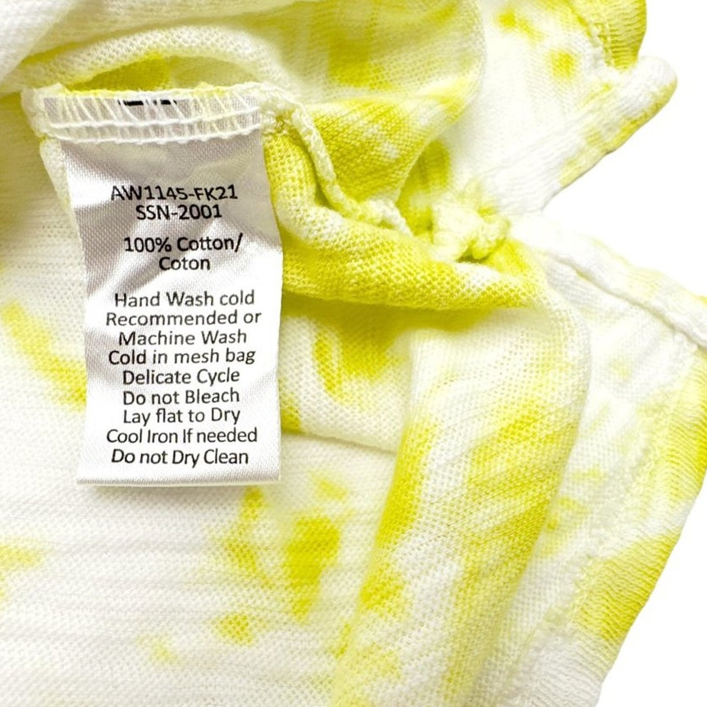 ATM Anthony Thomas Melillo Slub Jersey Schoolboy Crew Neck Tee Canary Tie Dye XS