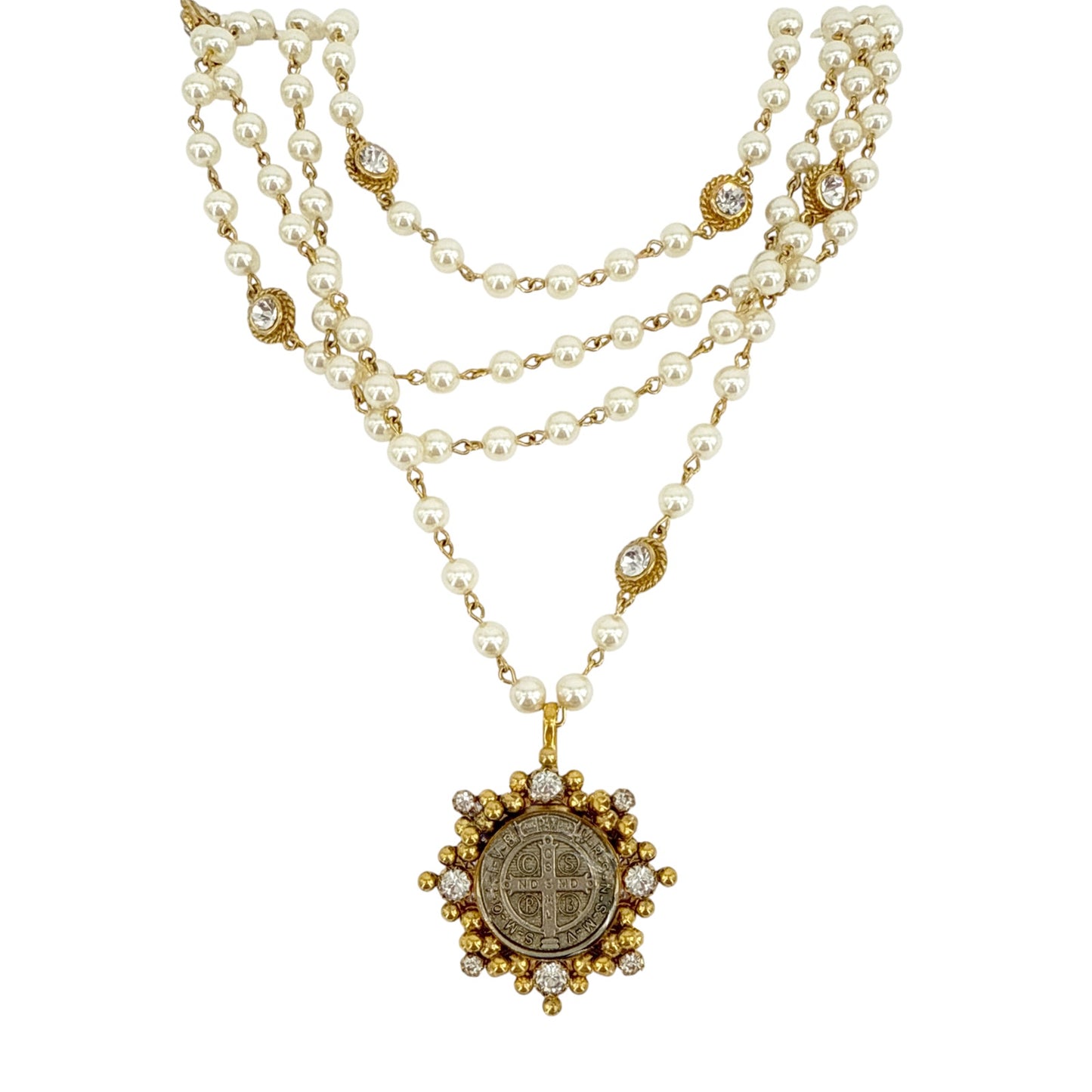 VIRGINS SAINTS & ANGELS VSA Magdalena Pearl Cream Cloister San Benito Medallion