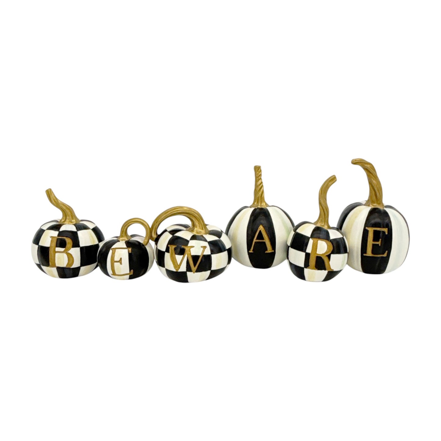 MACKENZIE-CHILDS "BEWARE" Pumpkin Set