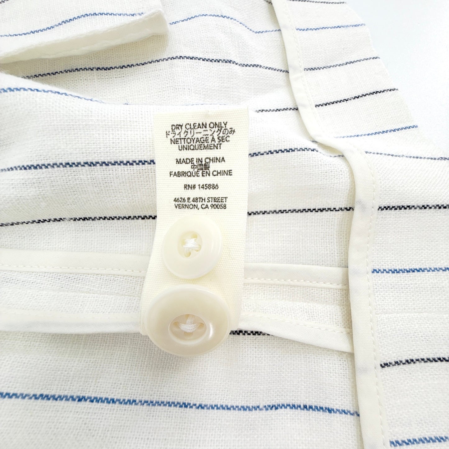 THE GREAT. The Relaxed Blazer in Cream Pinstripes 1|S