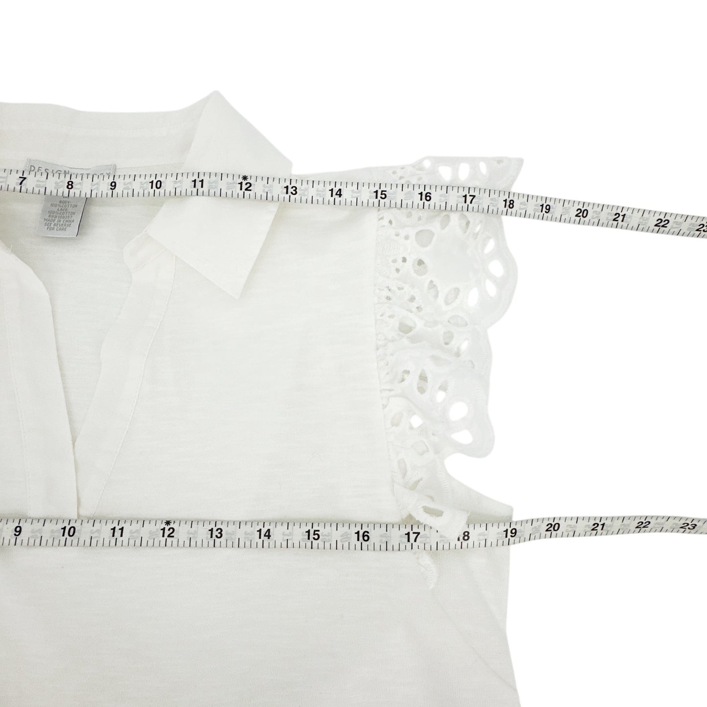 DESIGN HISTORY Eyelet Sleeve Top M