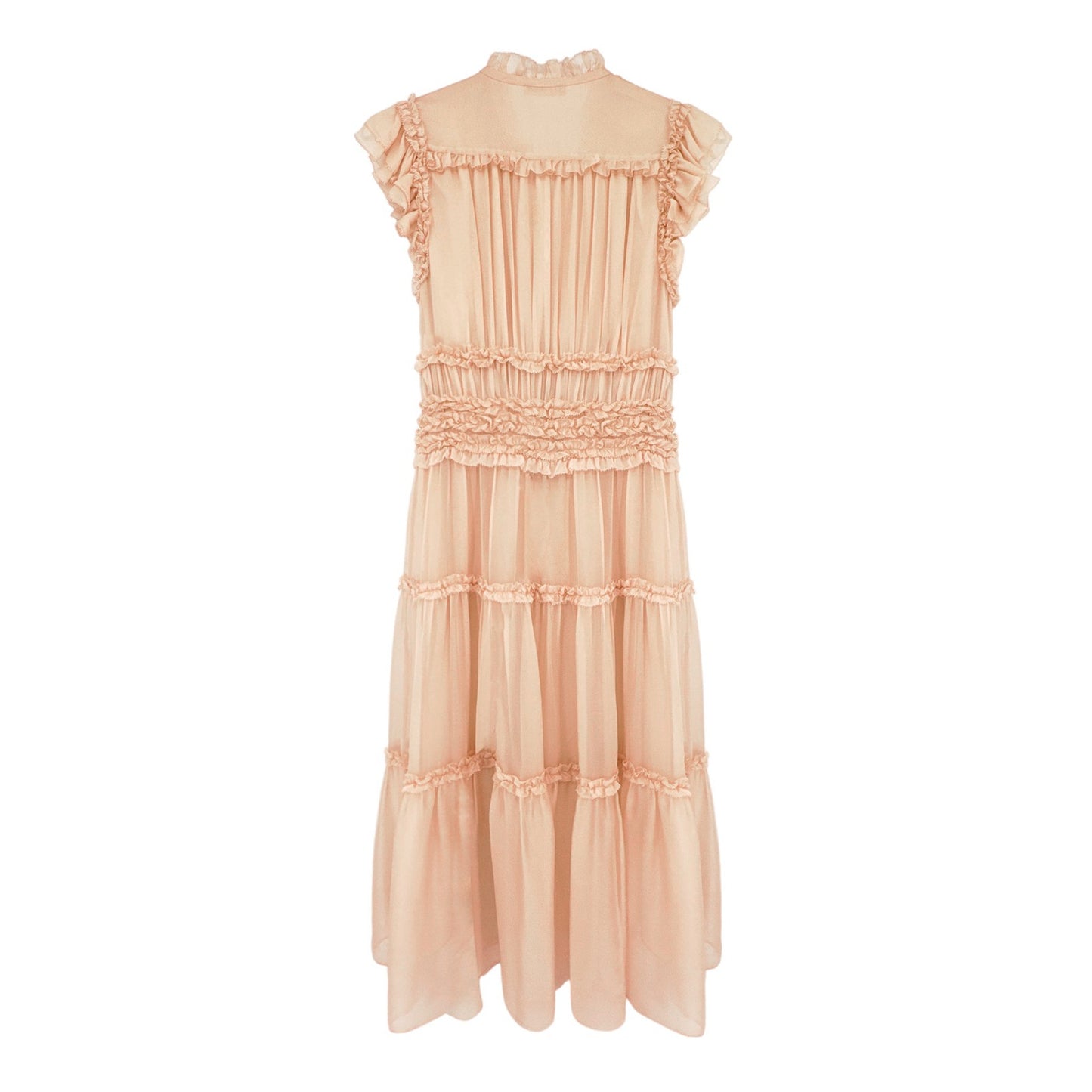ULLA JOHNSON Rosalind Silk Dress in Blush 0