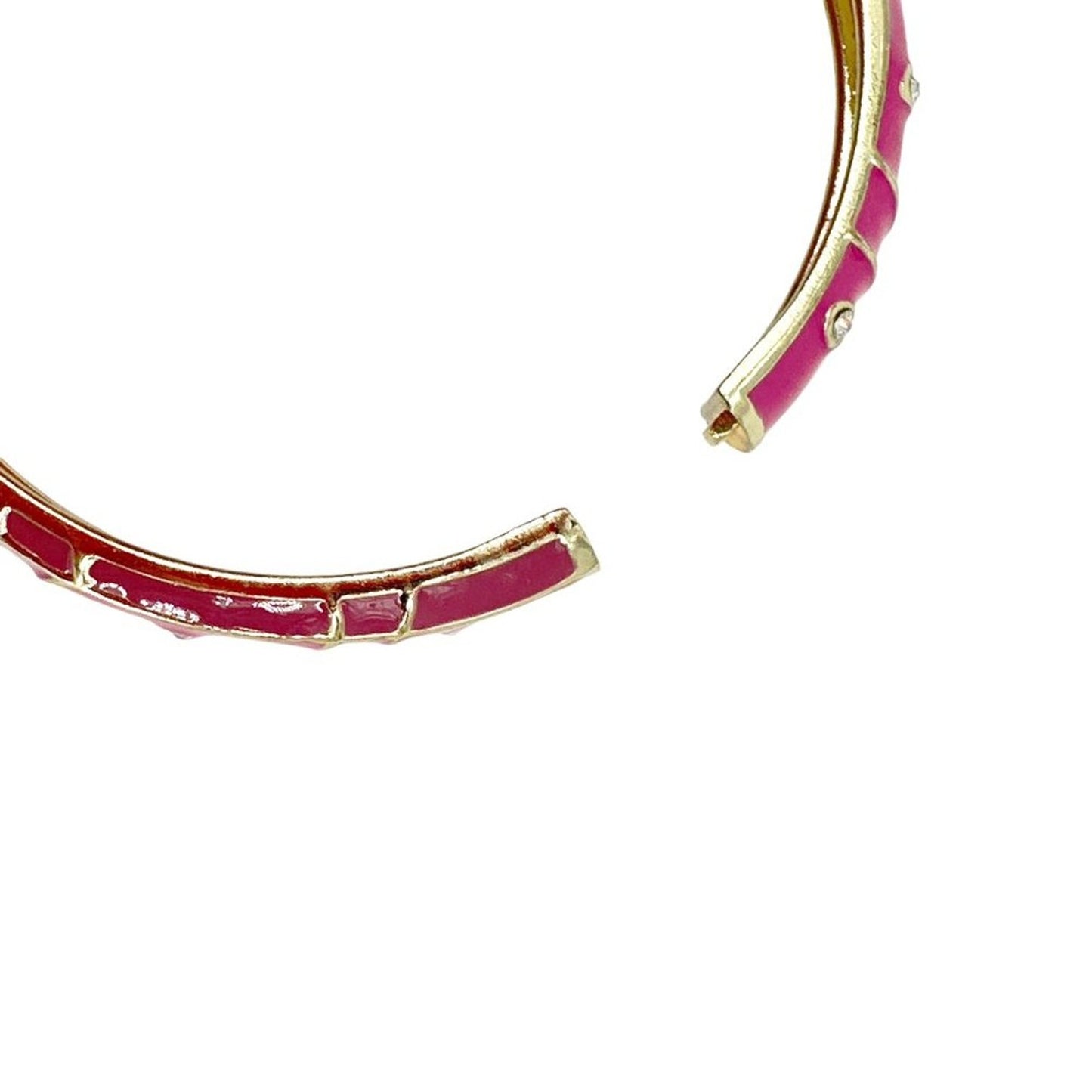 SEQUIN by NORDSTROM Enamel & Crystal Hinged Bangle Bracelet Set of 5