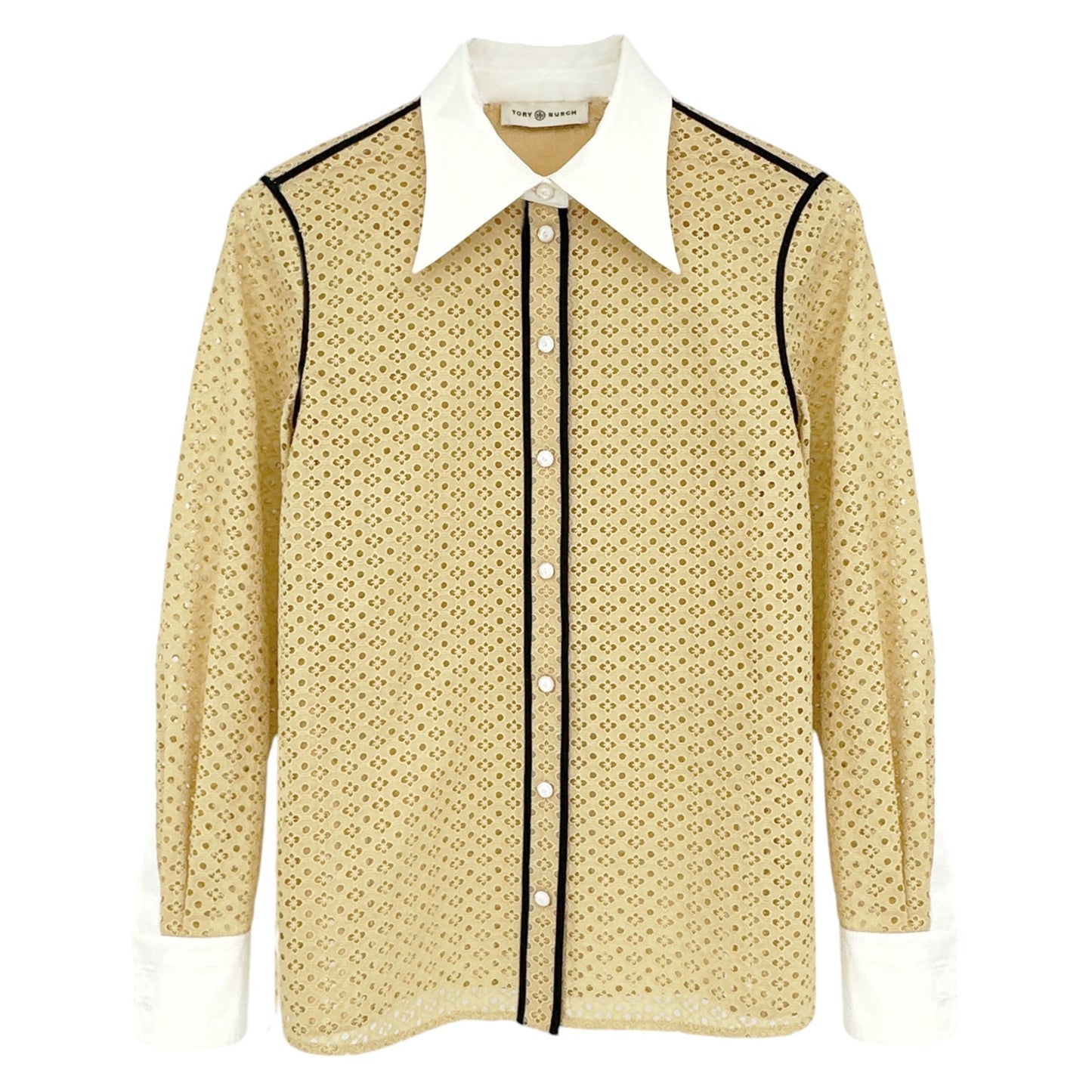 TORY BURCH Honeycomb Eyelet Shirt 4|S
