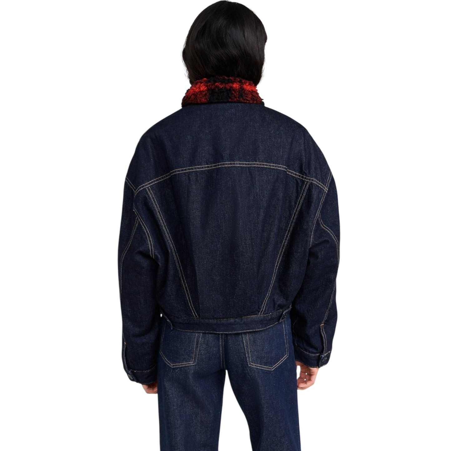 ASKK NY Nova Lined Jacket in Indigo Plaid 1|S