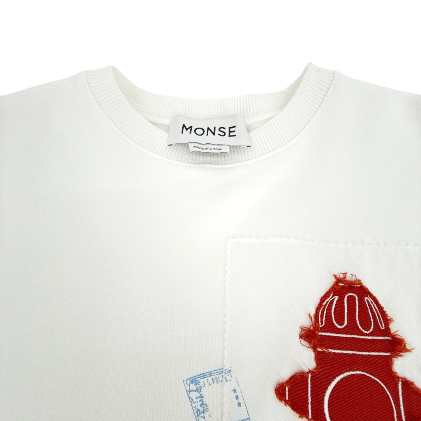 MONSE Scrapbook Patch Sweatshirt in Ivory XS