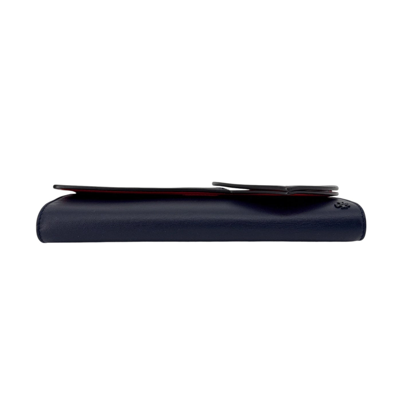 TORY BURCH Leather Heart Clutch in Tory Navy