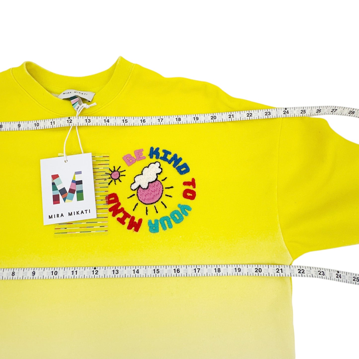 MIRA MIKATI Embroidered "Be Kind to Your Mind" Sweatshirt S