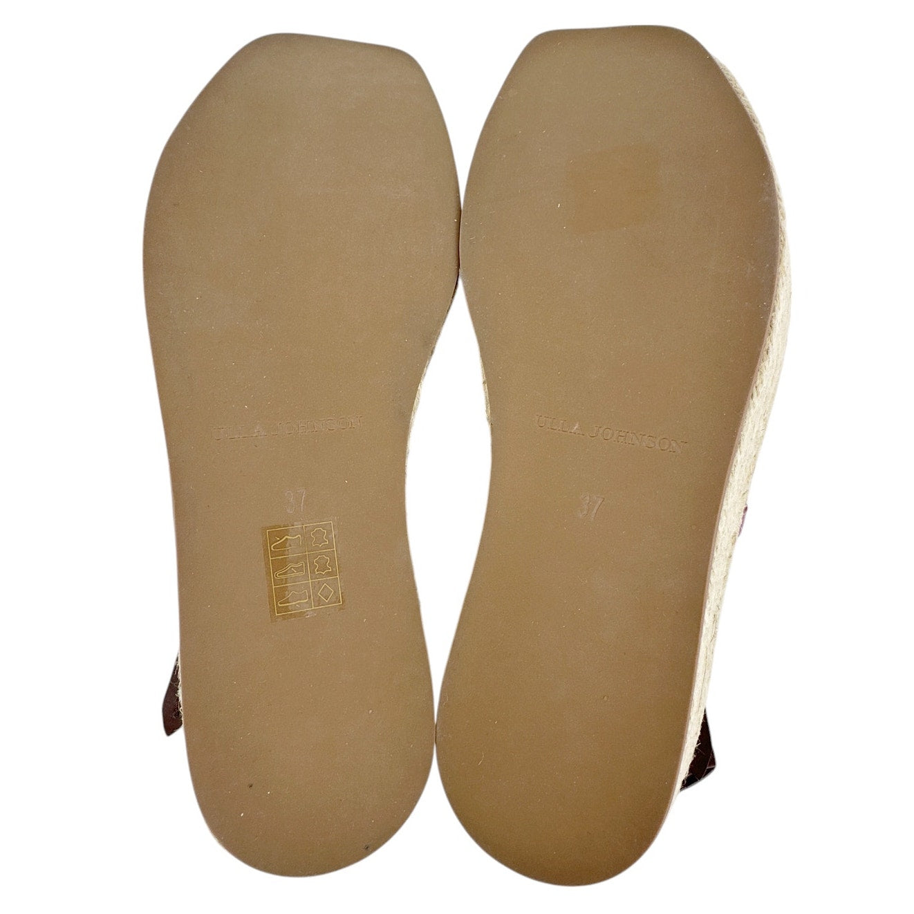 ULLA JOHNSON Valencia Twisted Contrast Flatform Espadrilles In Bitter Chocolate 37