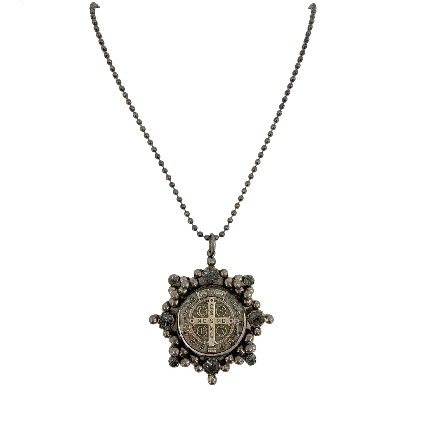 VIRGINS SAINTS & ANGELS VSA Cloister San Benito Charm Necklace in Gunmetal