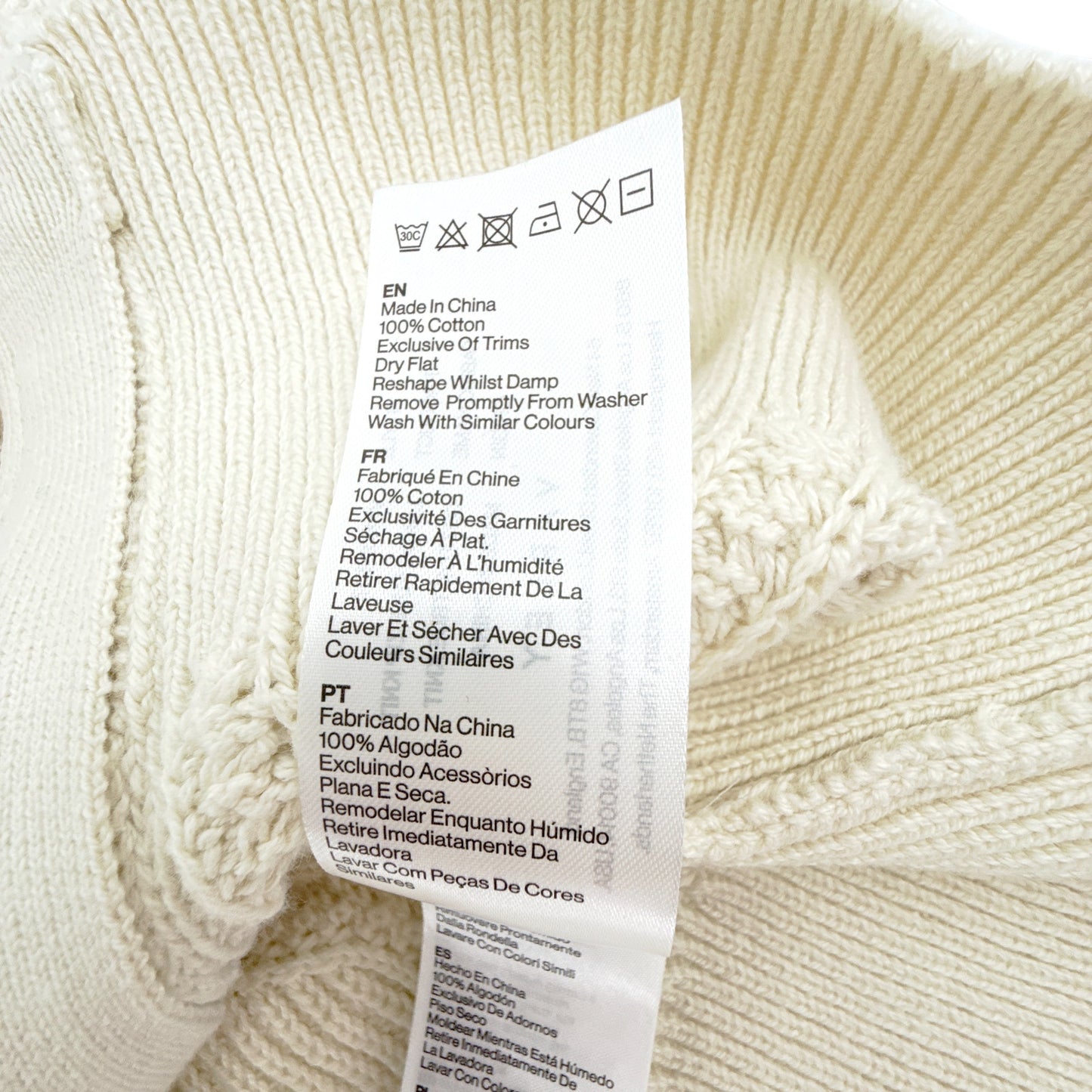 VARLEY Lando Full Zip Knit Sweater in Birch XS