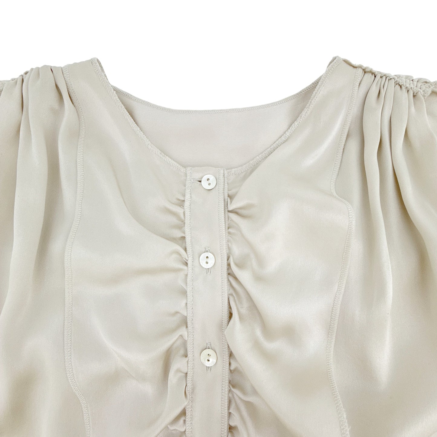 DOLCE & GABBANA Ruffle Sleeveless Silk Blouse IT42 | S