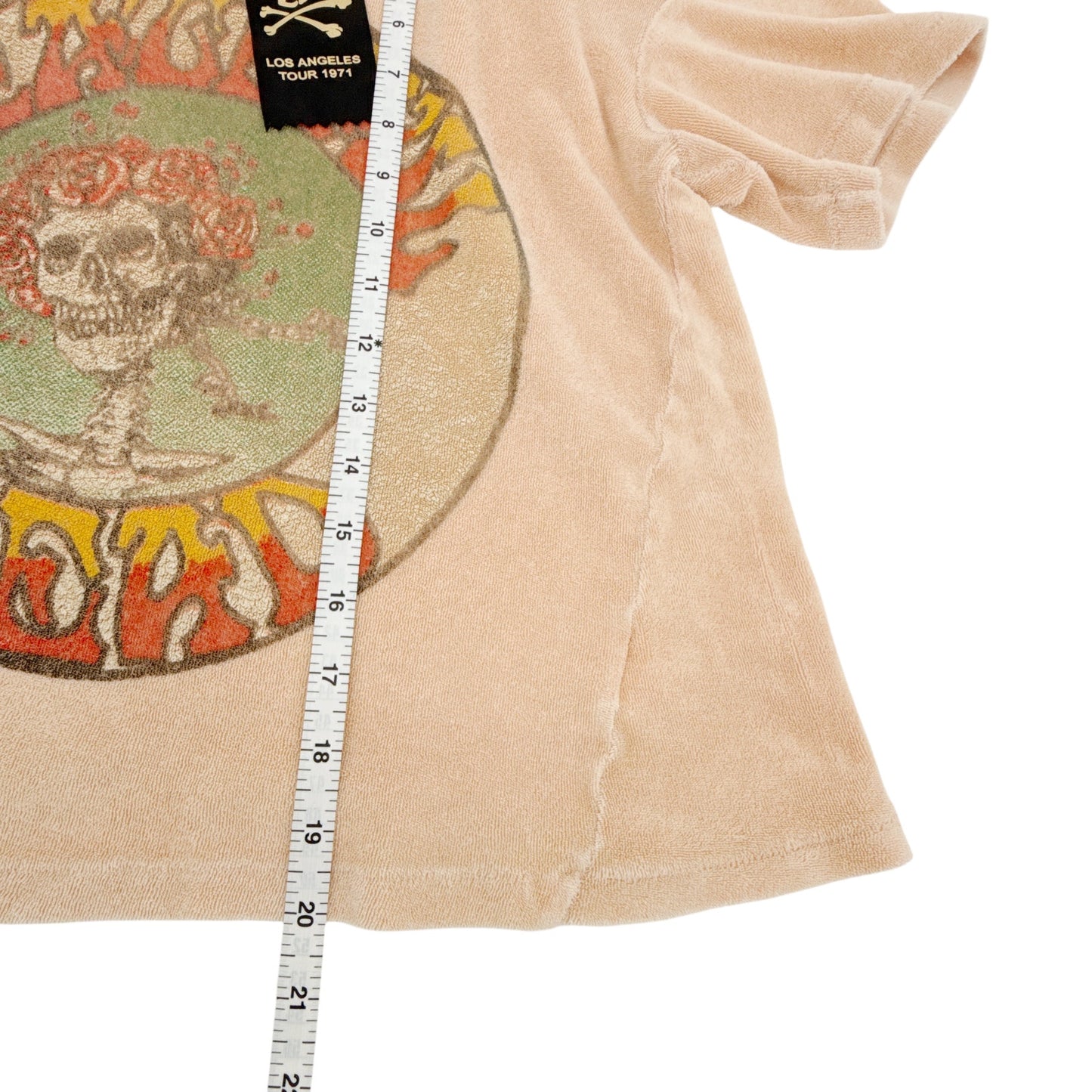 MADEWORN Grateful Dead Terrycloth Crop Tee in Peach Fuzz L