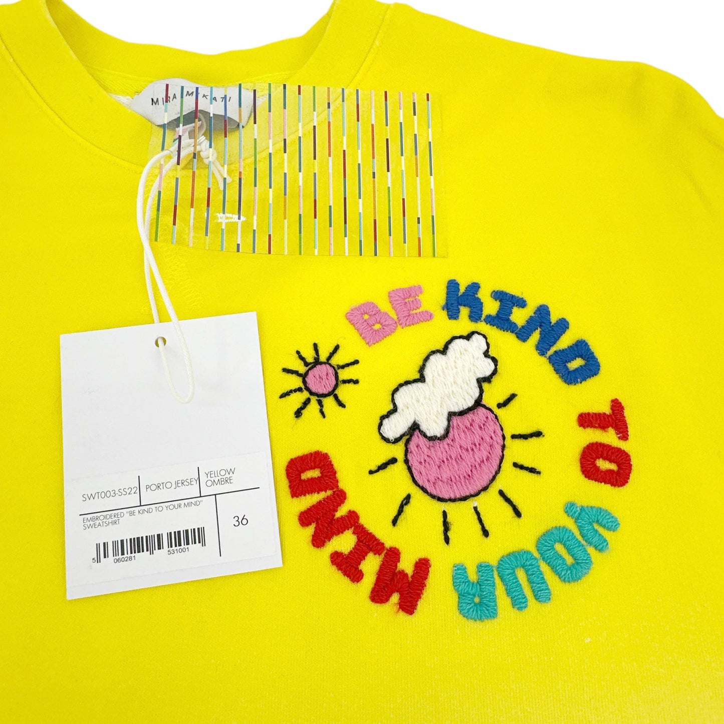 MIRA MIKATI Embroidered "Be Kind to Your Mind" Sweatshirt S