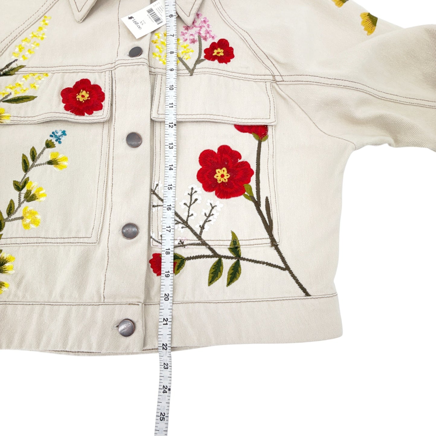ANTHROPOLOGIE Floral Embroidered Jacket XS