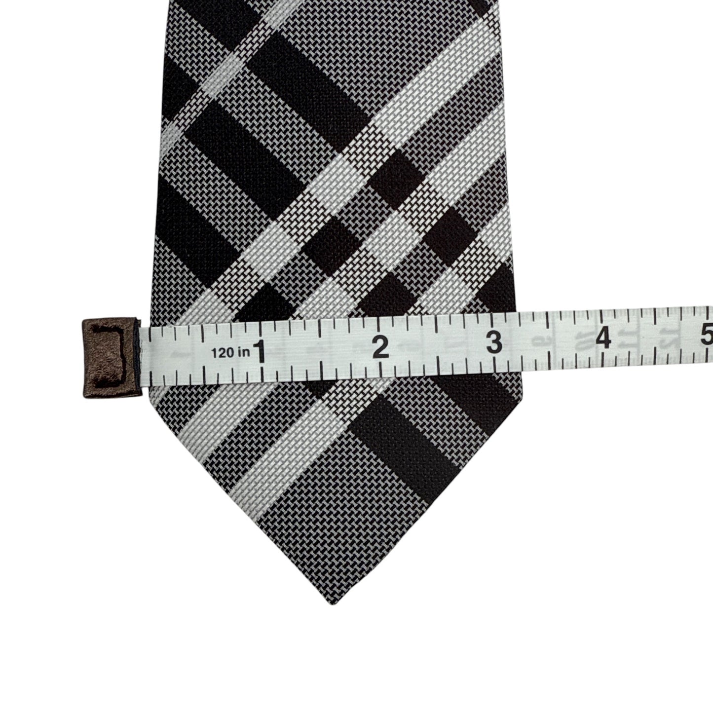 BURBERRY Manston Exploded Check Silk Tie in Charcoal