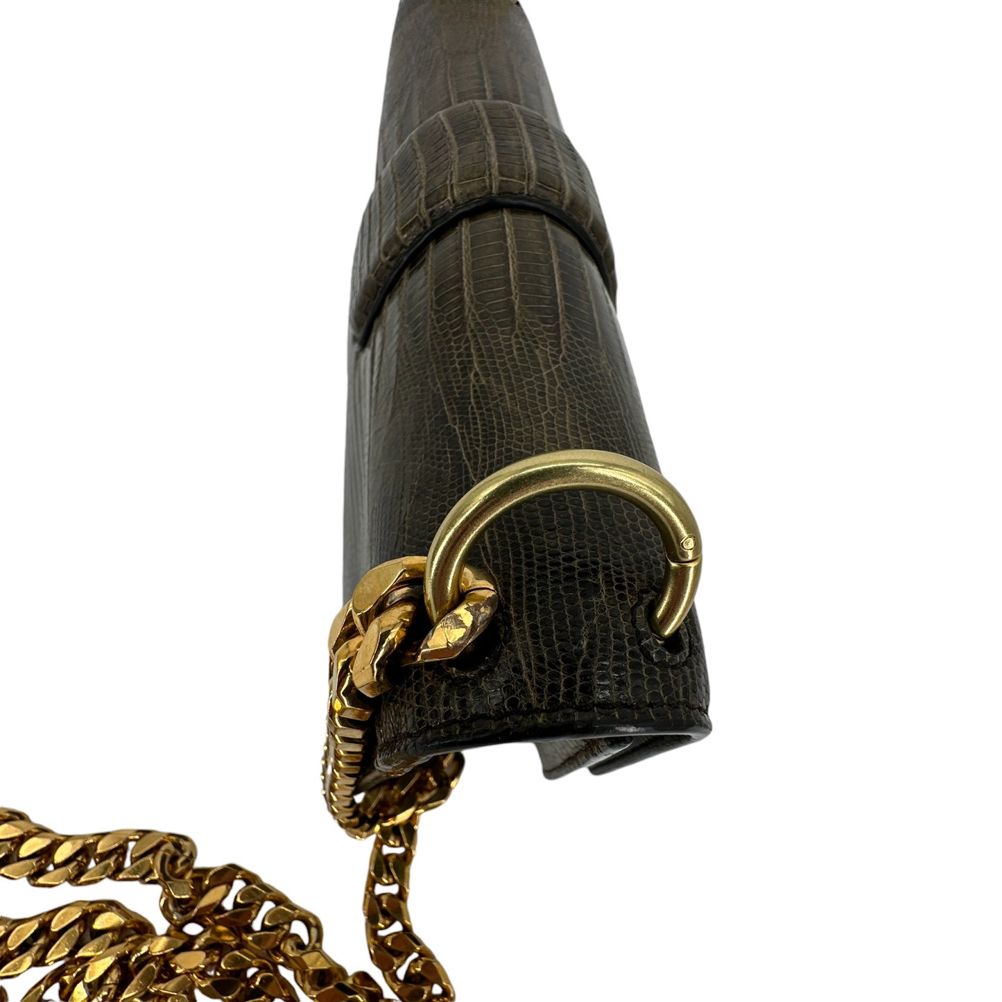 TOM FORD Tara Chain Tejus Lizard Shoulder Bag