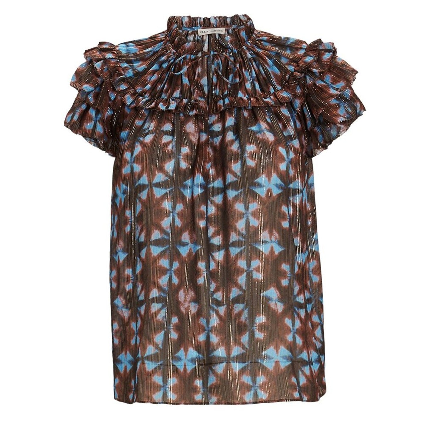 ULLA JOHNSON Marta Ruffle Blouse In Twilight 2