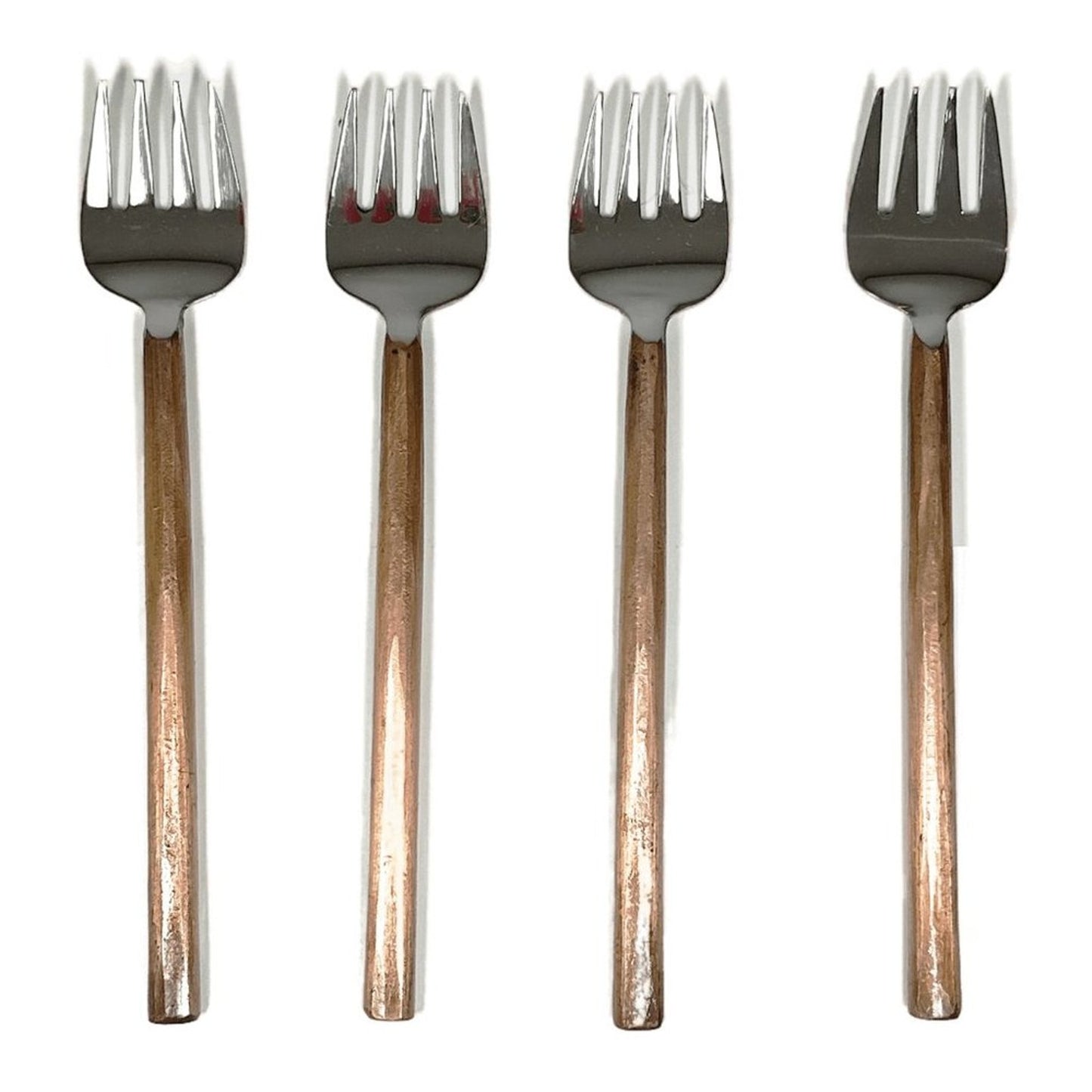 INOX ARTISANS Sundance Table Forks 4 Pc. Set in Copper & Stainless