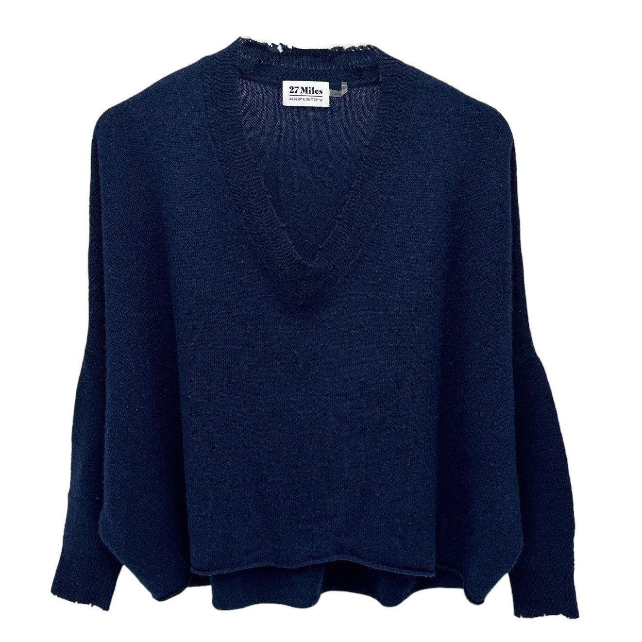 27 MILES Cashmere V-Neck Sweater Navy XS