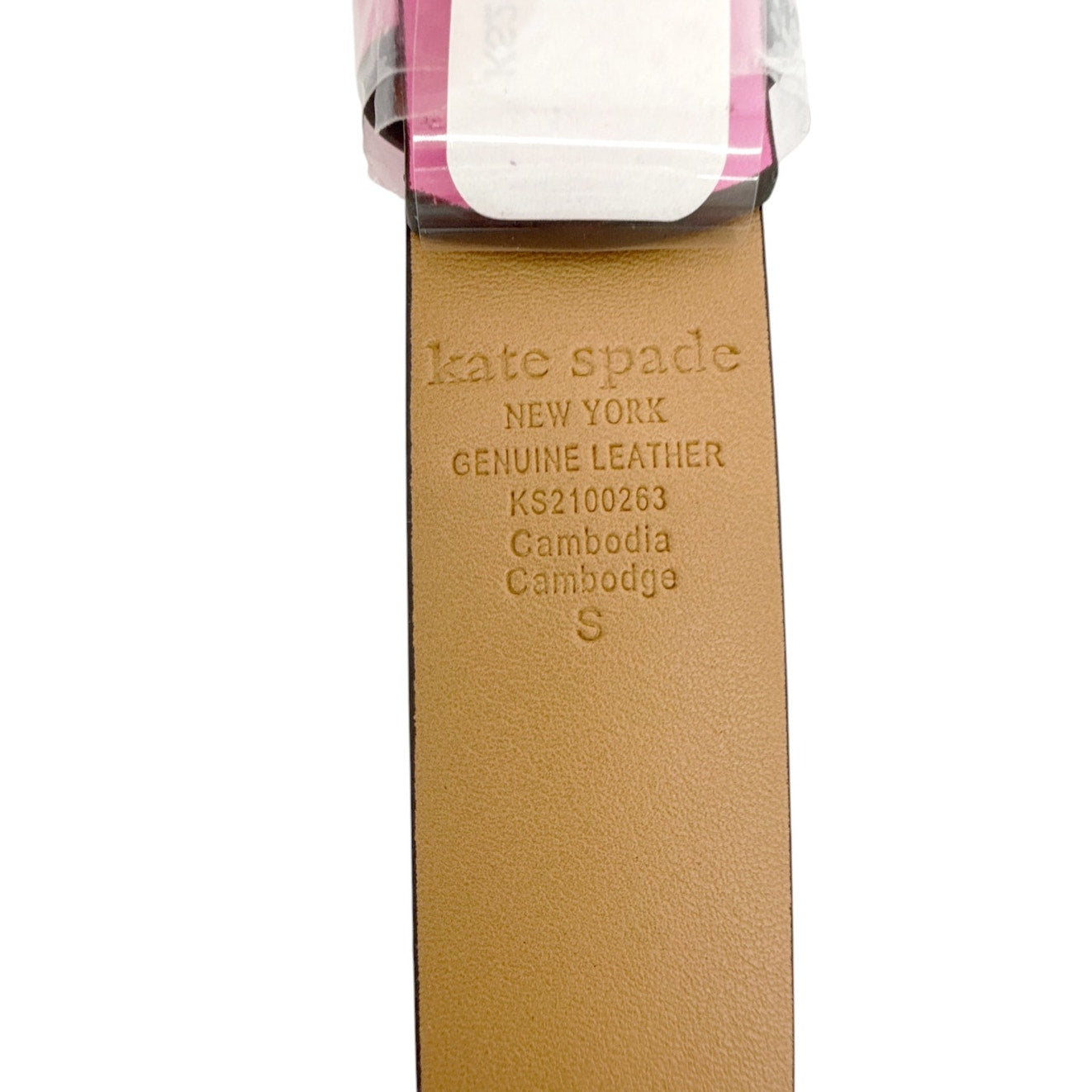 KATE SPADE New York Spade Belt in Rhododendron Grove / Pale Gold S