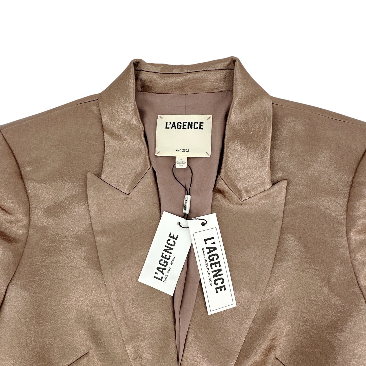 L'AGENCE Chamberlain Metallic Blazer in Sparrow 8|M