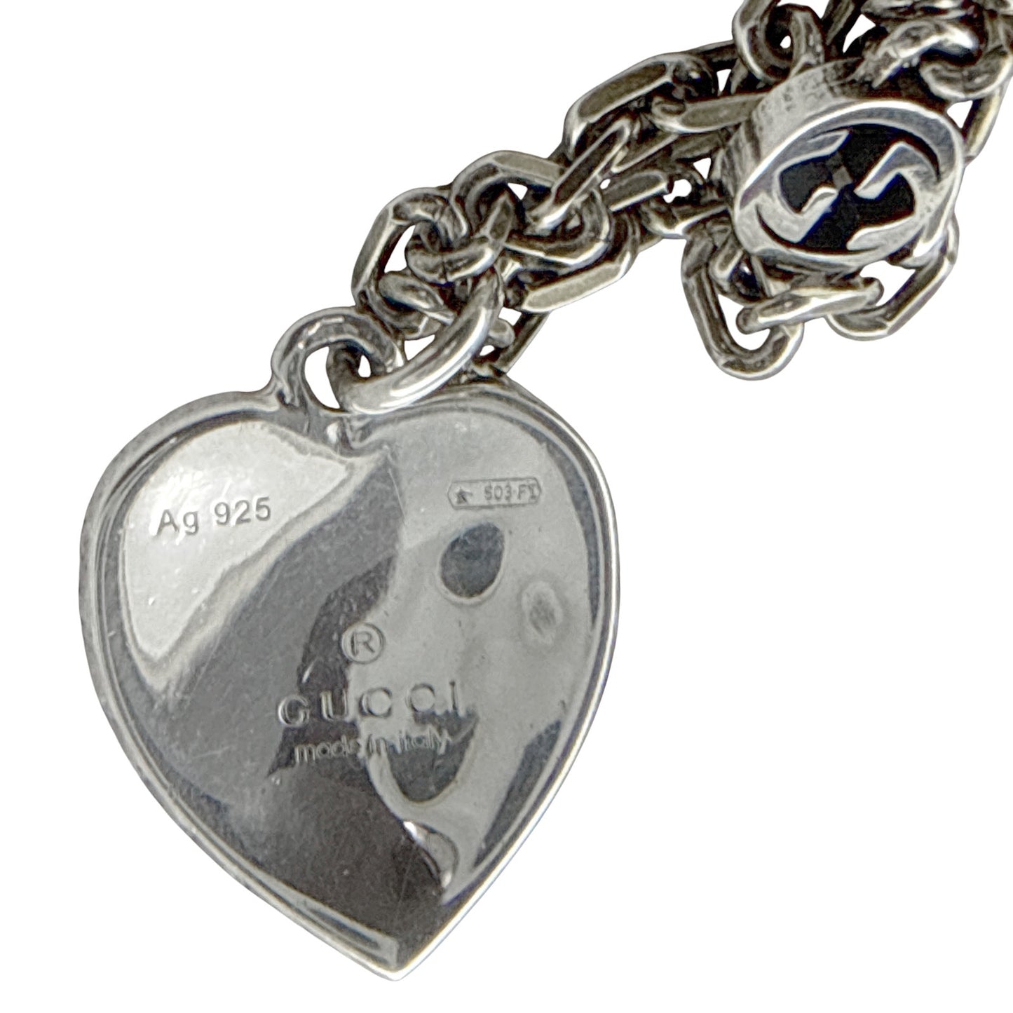 GUCCI Heart Necklace with Interlocking G
