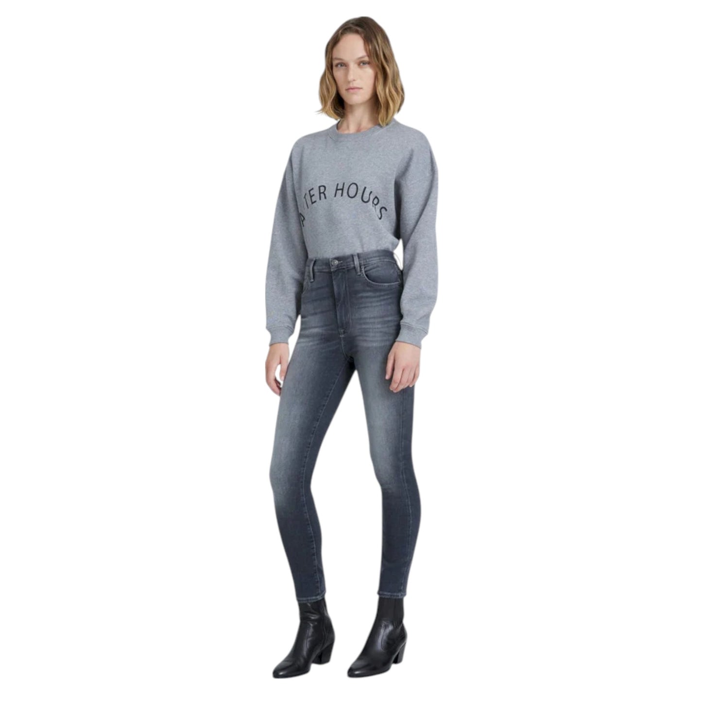 7 for ALL MANKIND b(air) denim The High Waist Ankle Skinny in Grey 24